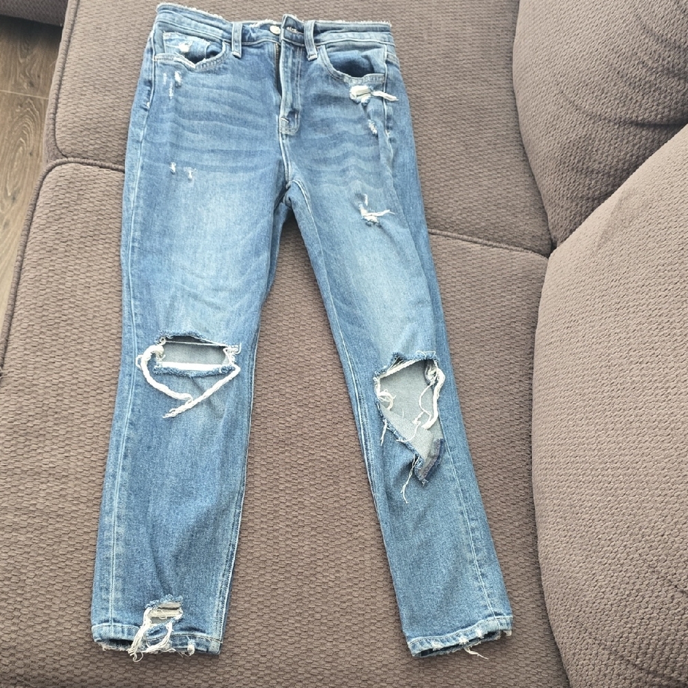 Flying Monkey Distressed Blue Skinny Jeans